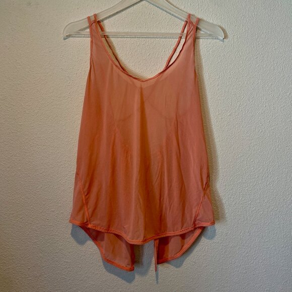 Lululemon Such a Cinch Sheer Mesh Layering Tank Top ML‎ Coral - Picture 1 of 4
